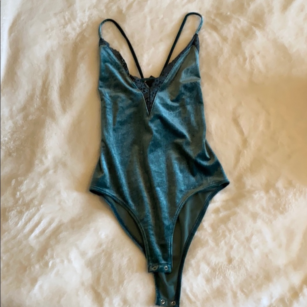 Velour emerald body suit
